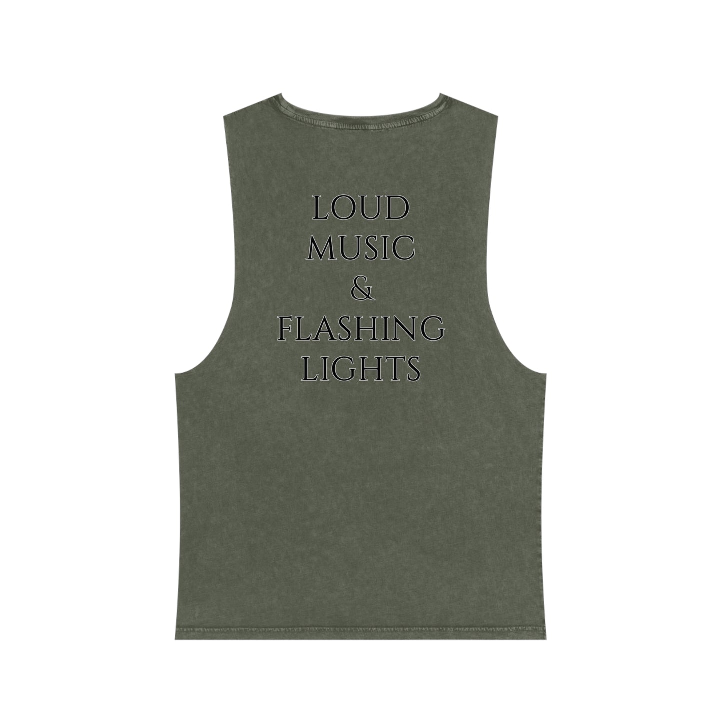 Loud Music & Flashing Lights Unisex Stonewash Tank Top